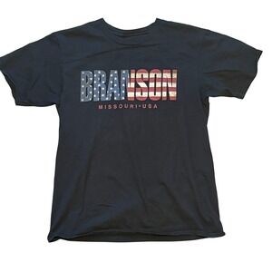 Branson Missouri USA American Flag Graphic T Shirt Men's Small